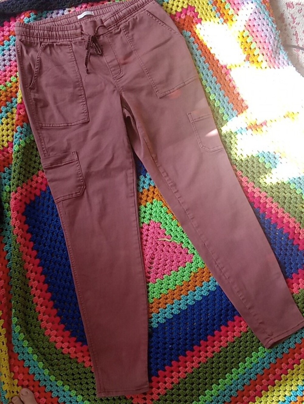 Maurices Women's Maroon Elastic Waist Pants - Picture 2 of 6
